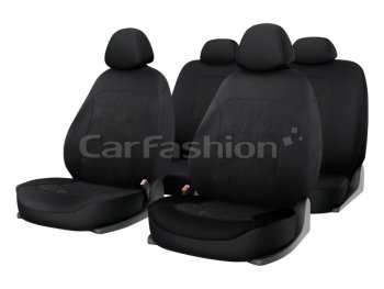 Универсальные чехлы сидений (майка, 11 предм., экокожа) Тrend plus CARFASHION Seat Leon 5F хэтчбэк 5 дв. (2012-2016) (черный)