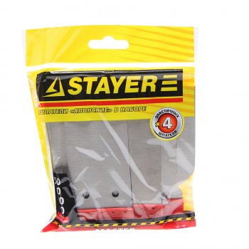 179 р. Набор шпателей 50-80-100-120мм сталь 4 предмета STAYER STAYER 1011-h4  с доставкой в г. Кемерово. Увеличить фотографию 1