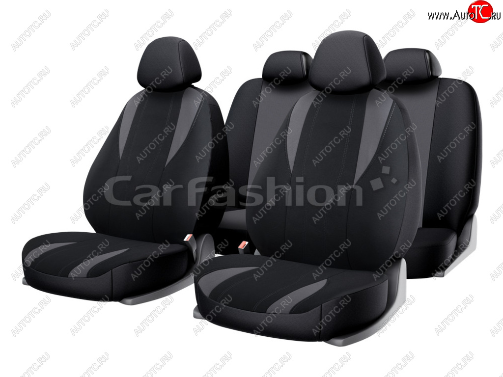 2 479 р. Универсальные чехлы сидений (майка, 11 предм., полиэстер) Golf CARFASHION   (черно-светло серые)  с доставкой в г. Кемерово