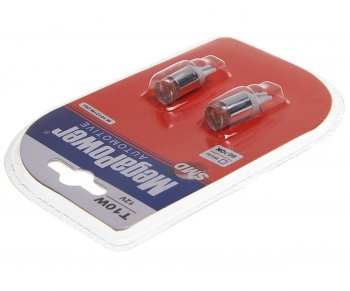 659 р. Лампа светодиодная 12V W5W T10 W2.1x9.5d 6000K блистер (2шт.) MEGAPOWER MEGAPOWER-AUTOMOTIVE 10121w-2бл  с доставкой в г. Кемерово. Увеличить фотографию 2