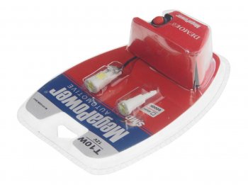 399 р. Лампа светодиодная 12V W5W T10 W2.1x9.5d 6000K 6 LED блистер (2шт.) MEGAPOWER MEGAPOWER-AUTOMOTIVE 10122w-2блт  с доставкой в г. Кемерово. Увеличить фотографию 2