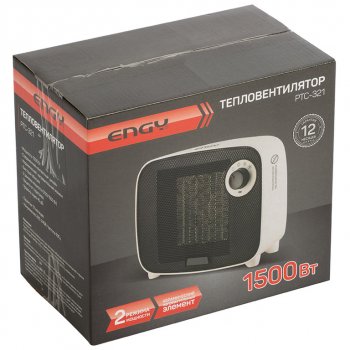 2 399 р. Тепловентилятор 1.5кВт (15кв.м) настольный черно-белый ENGY ENGY 102983  с доставкой в г. Кемерово. Увеличить фотографию 3