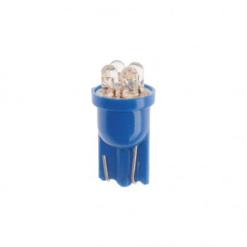 19 р. Лампа светодиодная 12V W5W T10 W2.1x9.5d 4 LED Blue MEGAPOWER MEGAPOWER-AUTOMOTIVE 10313b  с доставкой в г. Кемерово. Увеличить фотографию 2
