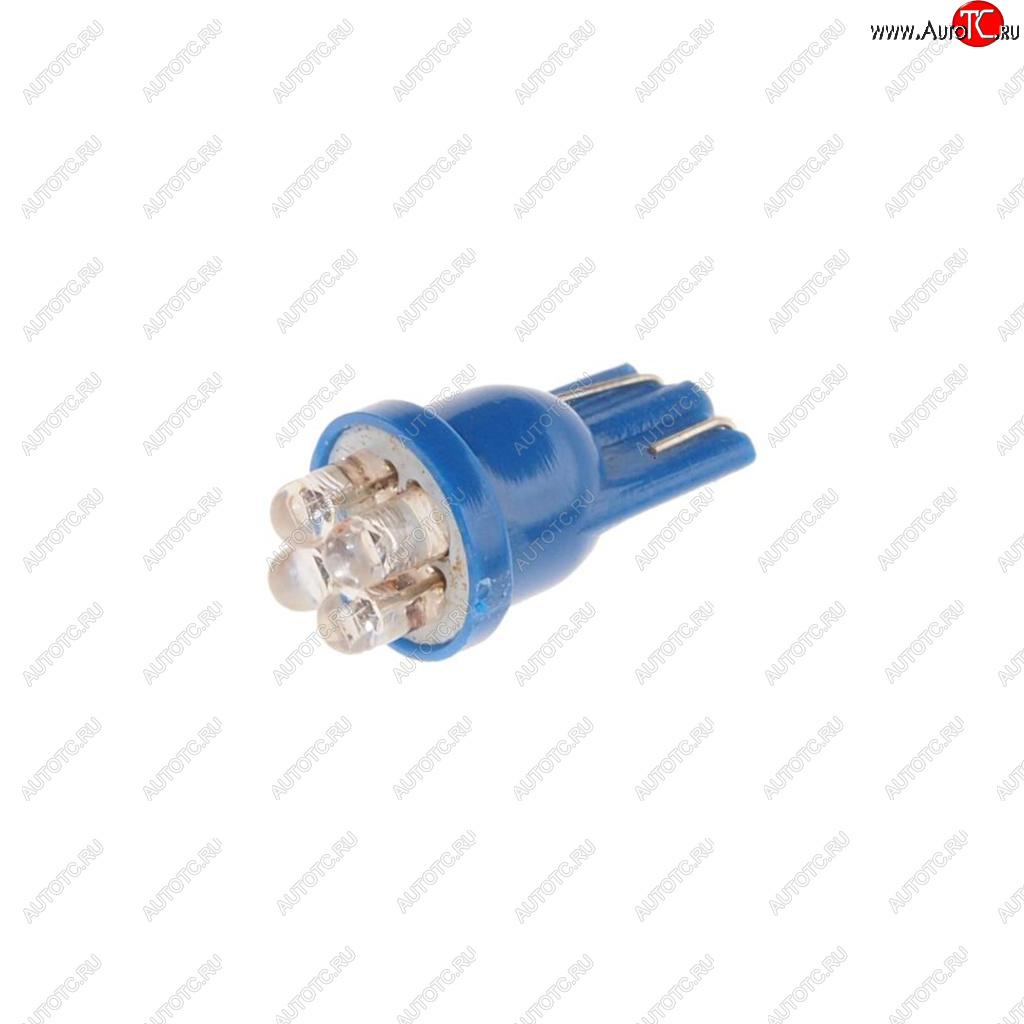 19 р. Лампа светодиодная 12V W5W T10 W2.1x9.5d 4 LED Blue MEGAPOWER MEGAPOWER-AUTOMOTIVE 10313b  с доставкой в г. Кемерово