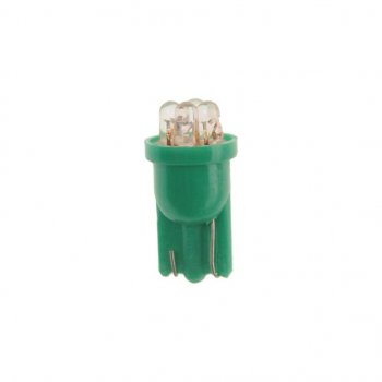 11 р. Лампа светодиодная 12V W5W T10 W2.1x9.5d 4 LED Green MEGAPOWER MEGAPOWER-AUTOMOTIVE 10313g  с доставкой в г. Кемерово. Увеличить фотографию 2