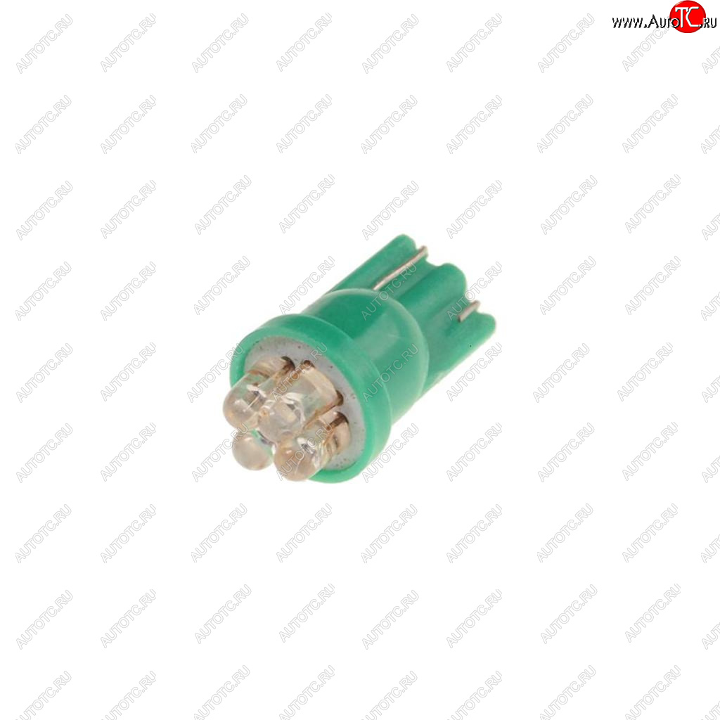 11 р. Лампа светодиодная 12V W5W T10 W2.1x9.5d 4 LED Green MEGAPOWER MEGAPOWER-AUTOMOTIVE 10313g  с доставкой в г. Кемерово
