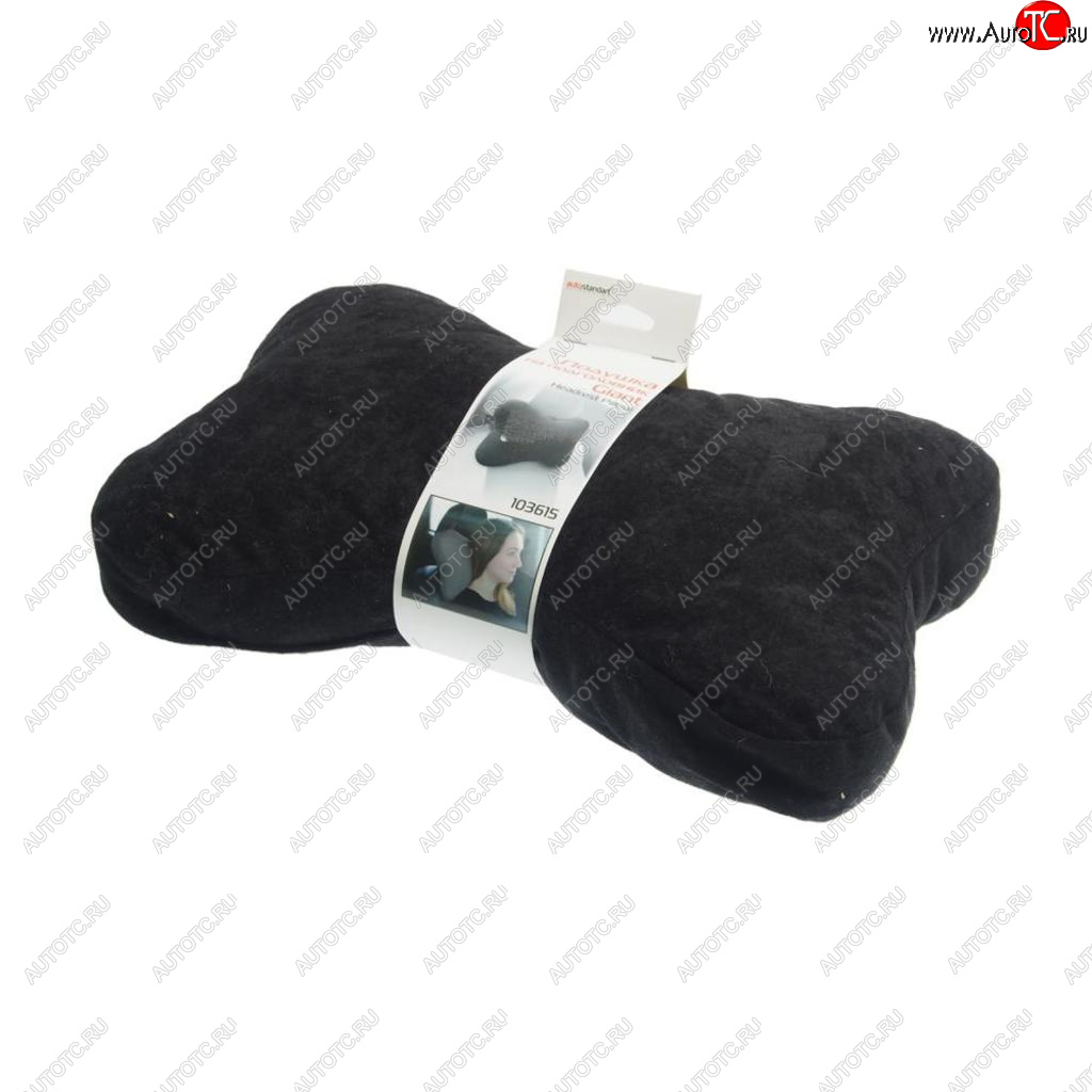 459 р. Подушка на подголовник 38х25см черная Giant AUTOSTANDART AUTOSTANDART 103615  с доставкой в г. Кемерово