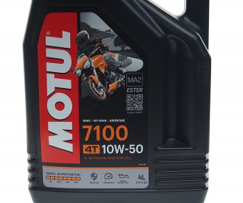 6 999 р. Масло моторное для 4-х тактных двигателей 7100 ESTER 4T 10W50 синт.4л MOTUL MOTUL 104098  с доставкой в г. Кемерово. Увеличить фотографию 2