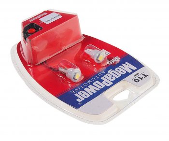 139 р. Лампа светодиодная 12V W5W T10 W2.1x9.5d 6000K с тестером блистер (2шт.) MEGAPOWER MEGAPOWER-AUTOMOTIVE 10411w-2блт  с доставкой в г. Кемерово. Увеличить фотографию 2