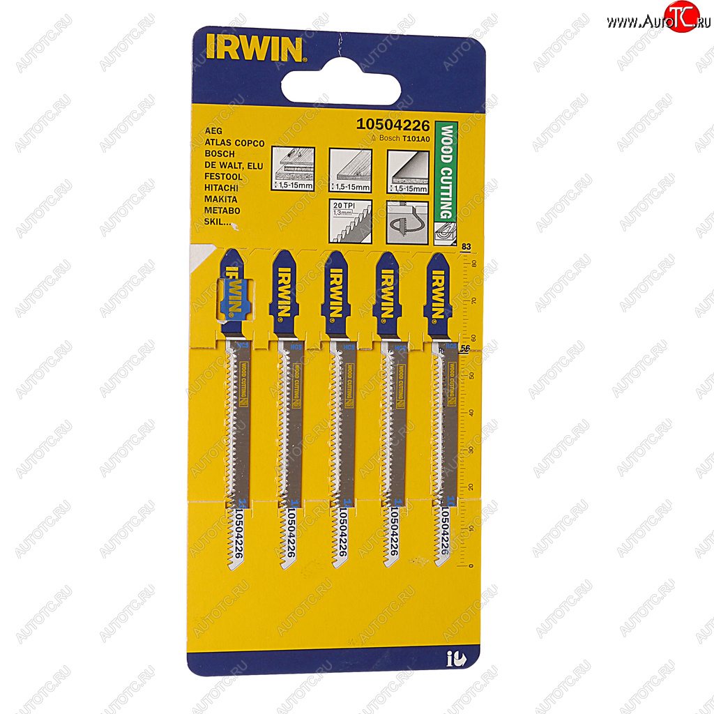 869 р. Пилка для лобзика набор 5шт. дерево 56мм IRWIN IRWIN 10504226  с доставкой в г. Кемерово