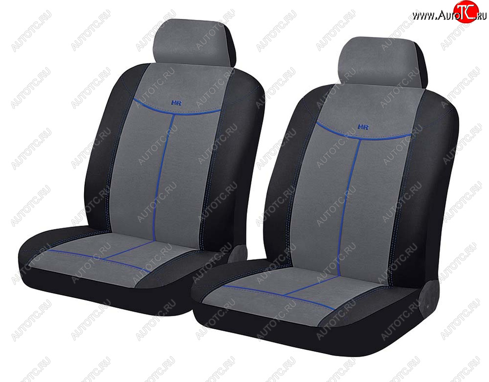 1 099 р. Универсальные чехлы сидений (майка, 4 предм., алькантара) Alcantara Front CARFASHION   (черно-серый)  с доставкой в г. Кемерово