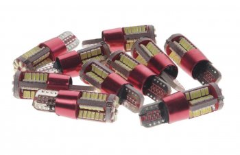 154 р. Лампа светодиодная 1224V W5W T10W W2.1x9.5d 6000K 57 SMD линза с обманкой White MEGA ELECTRIC MEGA ELECTRIC 10570  с доставкой в г. Кемерово. Увеличить фотографию 1