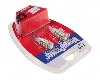 349 р. Лампа светодиодная 12V W5W T10 W2.1x9.5d 6000K 25 LED с тестером блистер (2шт.)MEGAPOWER MEGAPOWER-AUTOMOTIVE 10812w-2блт  с доставкой в г. Кемерово. Увеличить фотографию 2