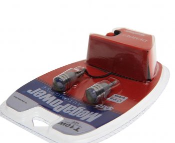 479 р. Лампа светодиодная 12V W5W T10 W2.1x9.5d 6000K с тестером блистер (2шт.) MEGAPOWER MEGAPOWER-AUTOMOTIVE 10916w-2блт  с доставкой в г. Кемерово. Увеличить фотографию 2