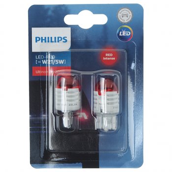 1 899 р. Лампа светодиодная 12V W215W W3x16q блистер (2шт.) LED Red Ultinon Pro3000 PHILIPS PHILIPS 11066u30r-2бл  с доставкой в г. Кемерово. Увеличить фотографию 1
