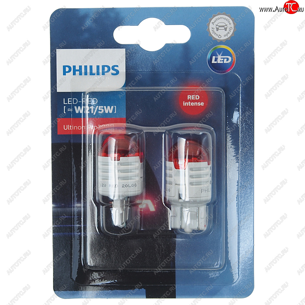 1 899 р. Лампа светодиодная 12V W215W W3x16q блистер (2шт.) LED Red Ultinon Pro3000 PHILIPS PHILIPS 11066u30r-2бл  с доставкой в г. Кемерово