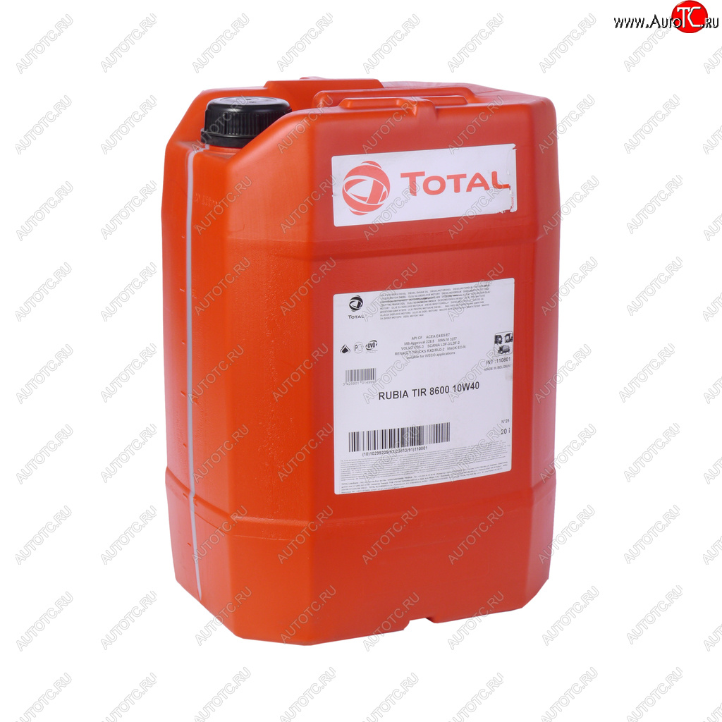 17 999 р. Масло дизельное RUBIA TIR 8600 10W40 п/синт.20л TOTAL TOTAL 110801 TOTAL 110801  с доставкой в г. Кемерово