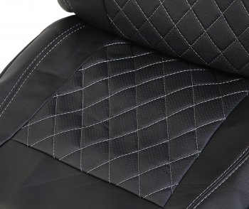4 999 р. Универсальные чехлы сидений (майка, 11 предм., экокожа) Atom Leather CARFASHION   (черные серая строчка)  с доставкой в г. Кемерово. Увеличить фотографию 6