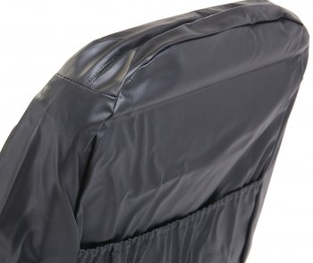 4 999 р. Универсальные чехлы сидений (майка, 11 предм., экокожа) Atom Leather CARFASHION   (черные серая строчка)  с доставкой в г. Кемерово. Увеличить фотографию 5