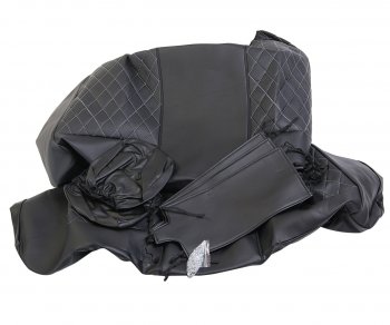4 999 р. Универсальные чехлы сидений (майка, 11 предм., экокожа) Atom Leather CARFASHION   (черные серая строчка)  с доставкой в г. Кемерово. Увеличить фотографию 4