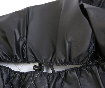 4 999 р. Универсальные чехлы сидений (майка, 11 предм., экокожа) Atom Leather CARFASHION   (черные серая строчка)  с доставкой в г. Кемерово. Увеличить фотографию 3