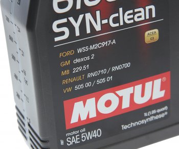1 259 р. Масло моторное 6100 SYN-CLEAN 5W40 псинт.1л MOTUL MOTUL 111691  с доставкой в г. Кемерово. Увеличить фотографию 2