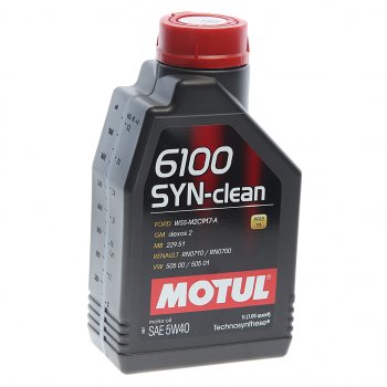 1 259 р. Масло моторное 6100 SYN-CLEAN 5W40 псинт.1л MOTUL MOTUL 111691  с доставкой в г. Кемерово. Увеличить фотографию 1