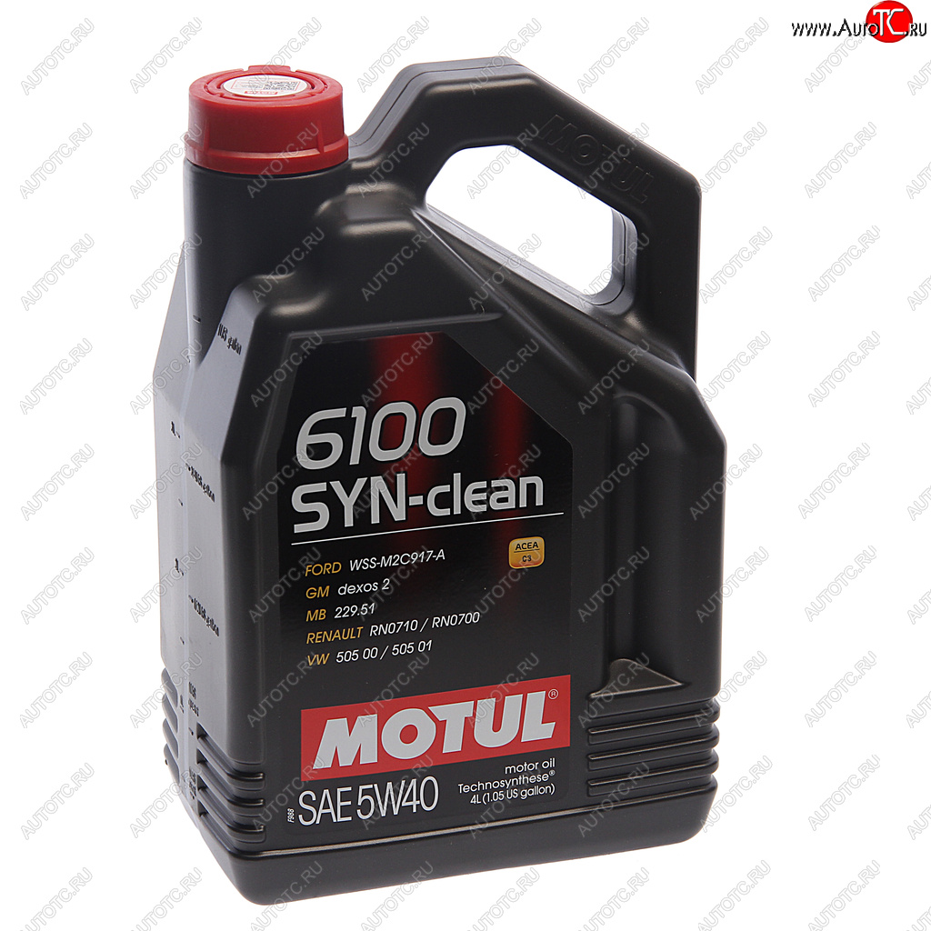 4 099 р. Масло моторное 6100 SYN-CLEAN 5W40 псинт.4л MOTUL MOTUL 111863  с доставкой в г. Кемерово