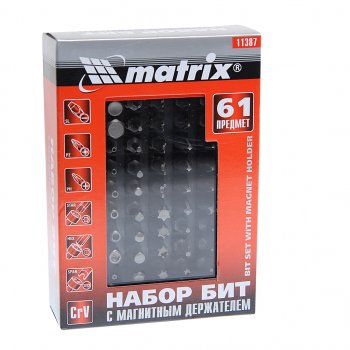 999 р. Набор бит для точной механики 61 предмет MATRIX MATRIX 11387  с доставкой в г. Кемерово. Увеличить фотографию 5