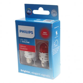 3 099 р. Лампа светодиодная 12V P215W BAY15d 7515Лм (2шт.) Led Red Ultinon Pro6000 PHILIPS PHILIPS 11499ru60x2  с доставкой в г. Кемерово. Увеличить фотографию 2