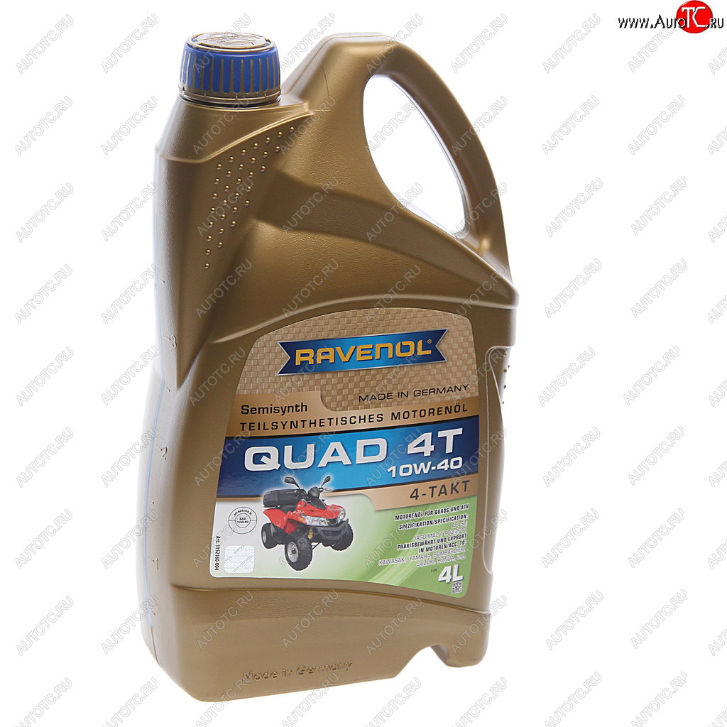4 949 р. Масло моторное для 4-х тактных двигателей квадроциклов QUAD 4T 10W40 псинт.4л RAVENOL RAVENOL 1152160-004  с доставкой в г. Кемерово