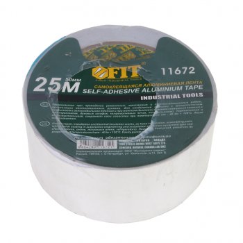 339 р. Лента клейкая алюминиевая 50ммх25м FIT FIT 11672 FIT 11672  с доставкой в г. Кемерово. Увеличить фотографию 1