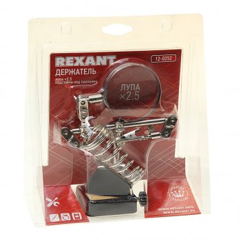 1 259 р. Лупа с держателем третья рука х2.5 REXANT REXANT 12-0252  с доставкой в г. Кемерово. Увеличить фотографию 1