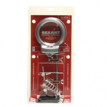 989 р. Лупа с держателем третья рука х2.5 (подставка,подстветка) REXANT REXANT 12-0253  с доставкой в г. Кемерово. Увеличить фотографию 1