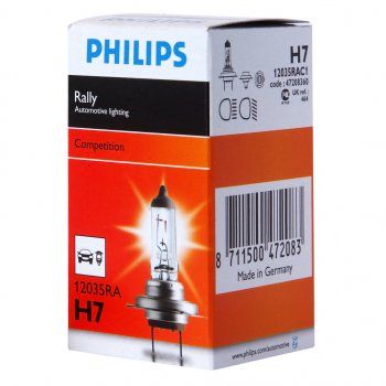 999 р. Лампа 12V H7 80W PX26d Rally PHILIPS PHILIPS 12035rac1 PHILIPS 12035rac1  с доставкой в г. Кемерово. Увеличить фотографию 1