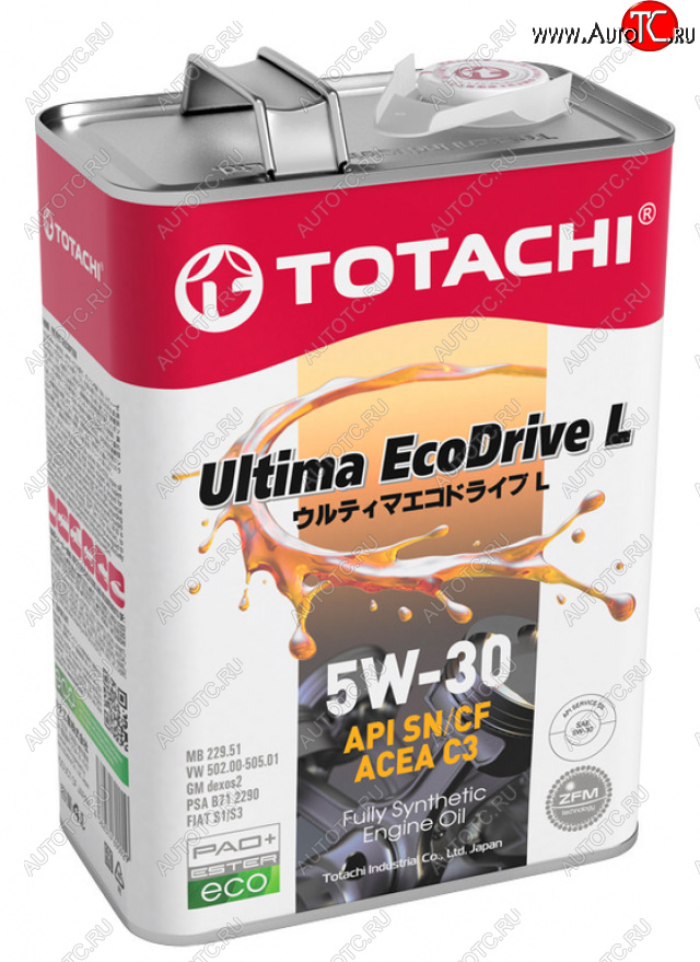 3 789 р. Масло моторное ULTIMA ECODRIVE L C3SN 5W30 синт.4л TOTACHI TOTACHI 12104  с доставкой в г. Кемерово