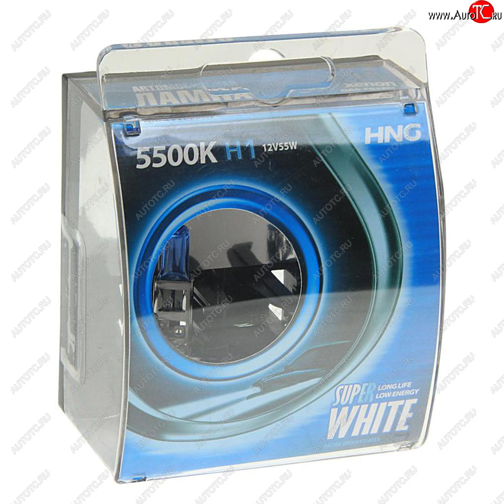 199 р. Лампа 12V H1 55W P14.5s 5500К бокс (2шт.) Super White HNG HNG 12155sw2  с доставкой в г. Кемерово