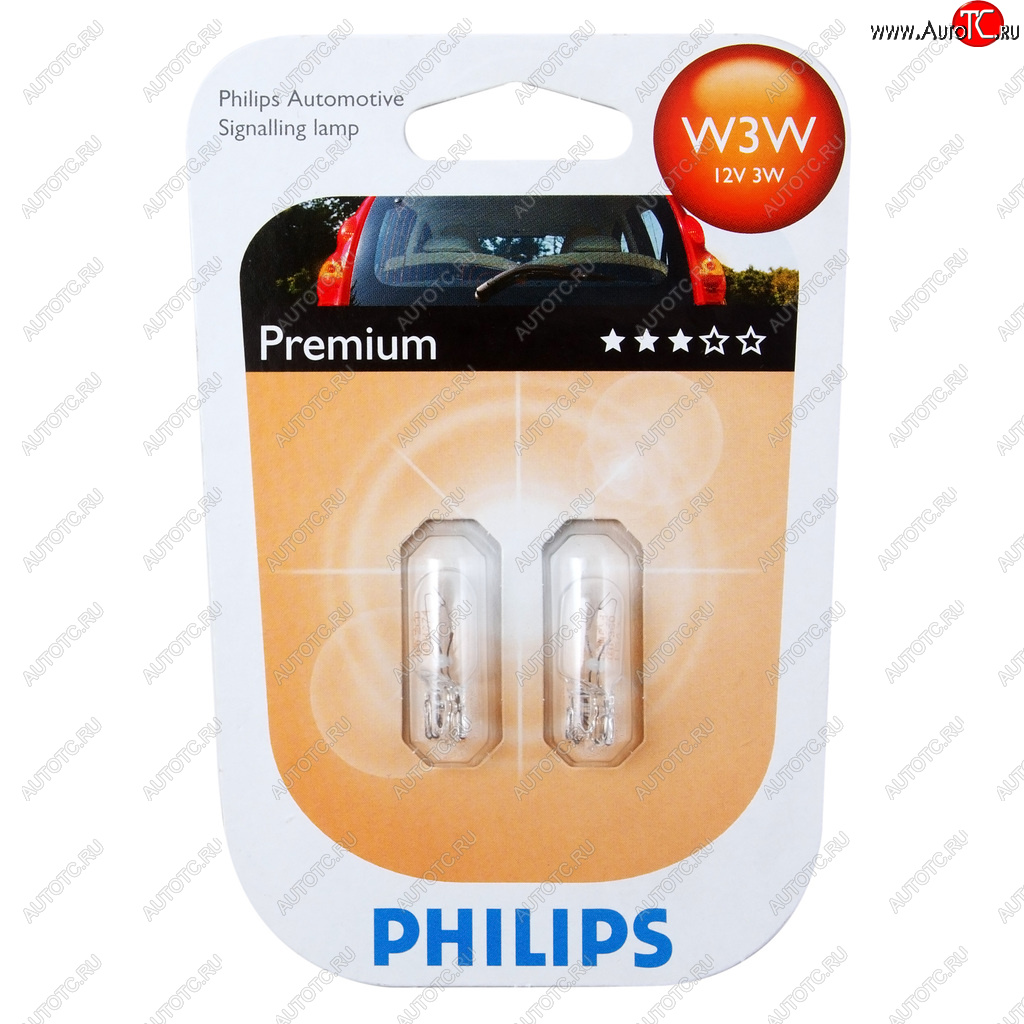 129 р. Лампа 12V W3W W2.1x9.5d блистер (2шт.) PHILIPS PHILIPS 12256b2  с доставкой в г. Кемерово