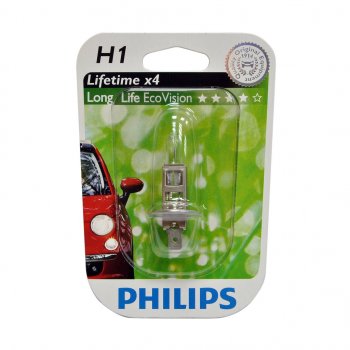 499 р. Лампа 12V H1 55W P14.5s блистер (1шт.) Long Life Eco Vision PHILIPS PHILIPS 12258llecob1  с доставкой в г. Кемерово. Увеличить фотографию 1