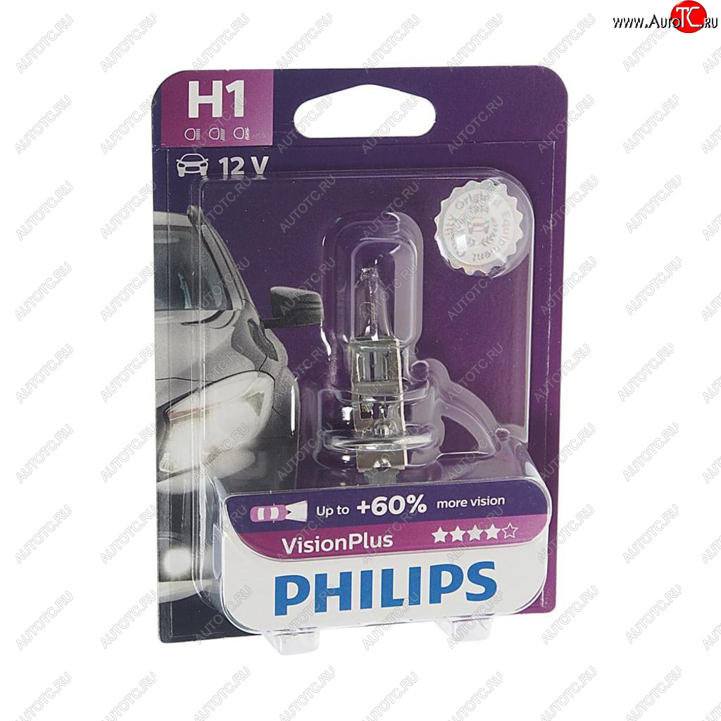 769 р. Лампа 12V H1 55W P14.5s +60% блистер (1шт.) Visionplus PHILIPS PHILIPS 12258vpb1  с доставкой в г. Кемерово