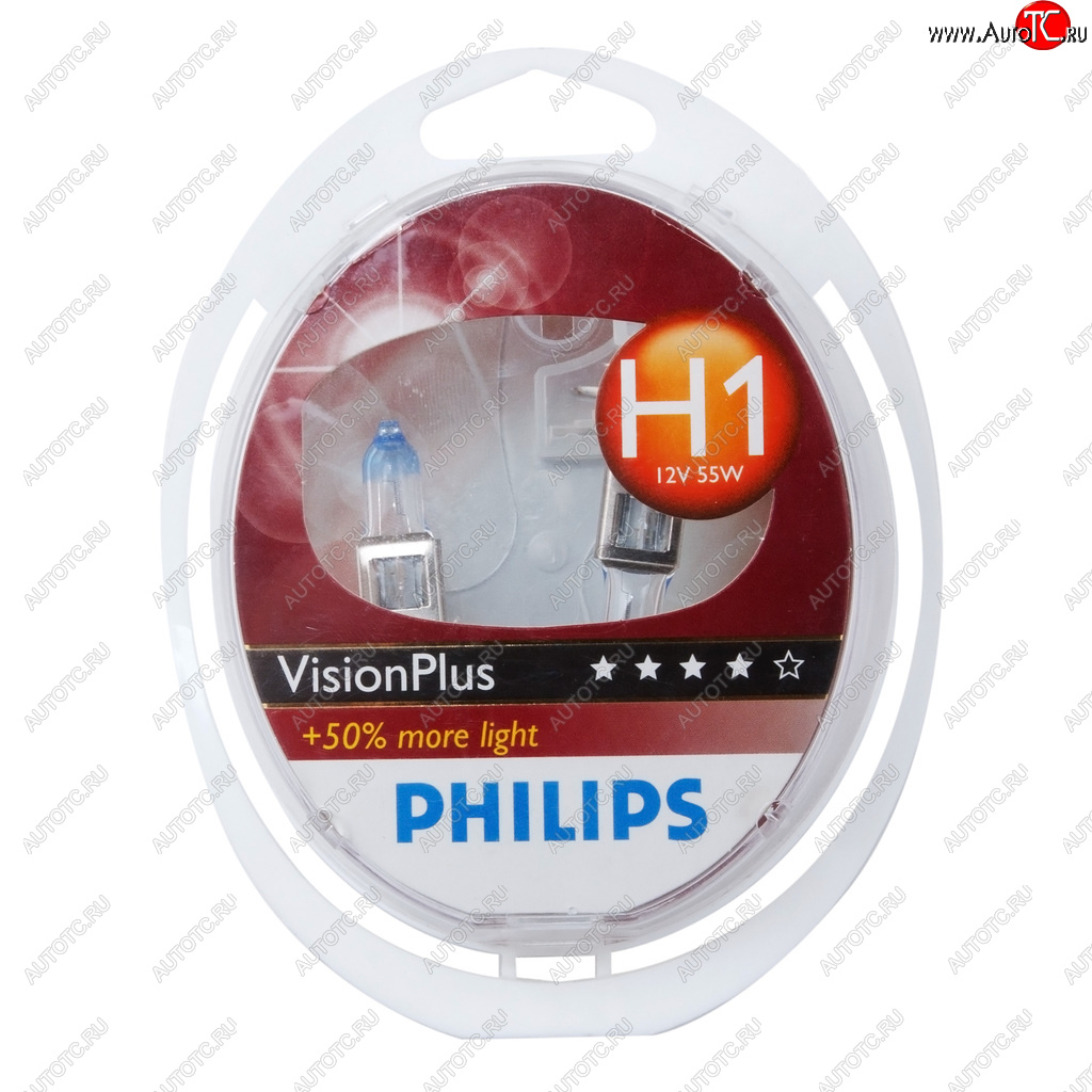 1 599 р. Лампа 12V H1 55W P14.5s +60% бокс (2шт.) VisionPlus PHILIPS PHILIPS 12258vps2  с доставкой в г. Кемерово