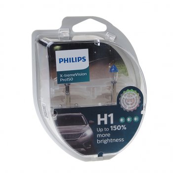 2 399 р. Лампа 12V H1 55W P14.5s +150% бокс (2шт.) X-Treme Vision Pro 150 PHILIPS PHILIPS 12258xvpro2  с доставкой в г. Кемерово. Увеличить фотографию 1
