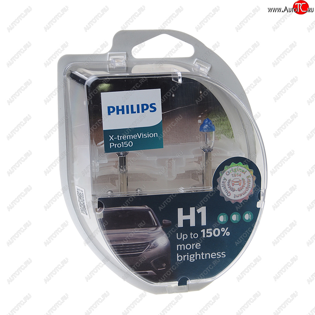 2 399 р. Лампа 12V H1 55W P14.5s +150% бокс (2шт.) X-Treme Vision Pro 150 PHILIPS PHILIPS 12258xvpro2  с доставкой в г. Кемерово
