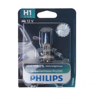 1 229 р. Лампа 12V H1 55W P14.5s +150% блистер (1шт.) X-Treme Vision Pro 150 PHILIPS PHILIPS 12258xvproбл  с доставкой в г. Кемерово. Увеличить фотографию 1