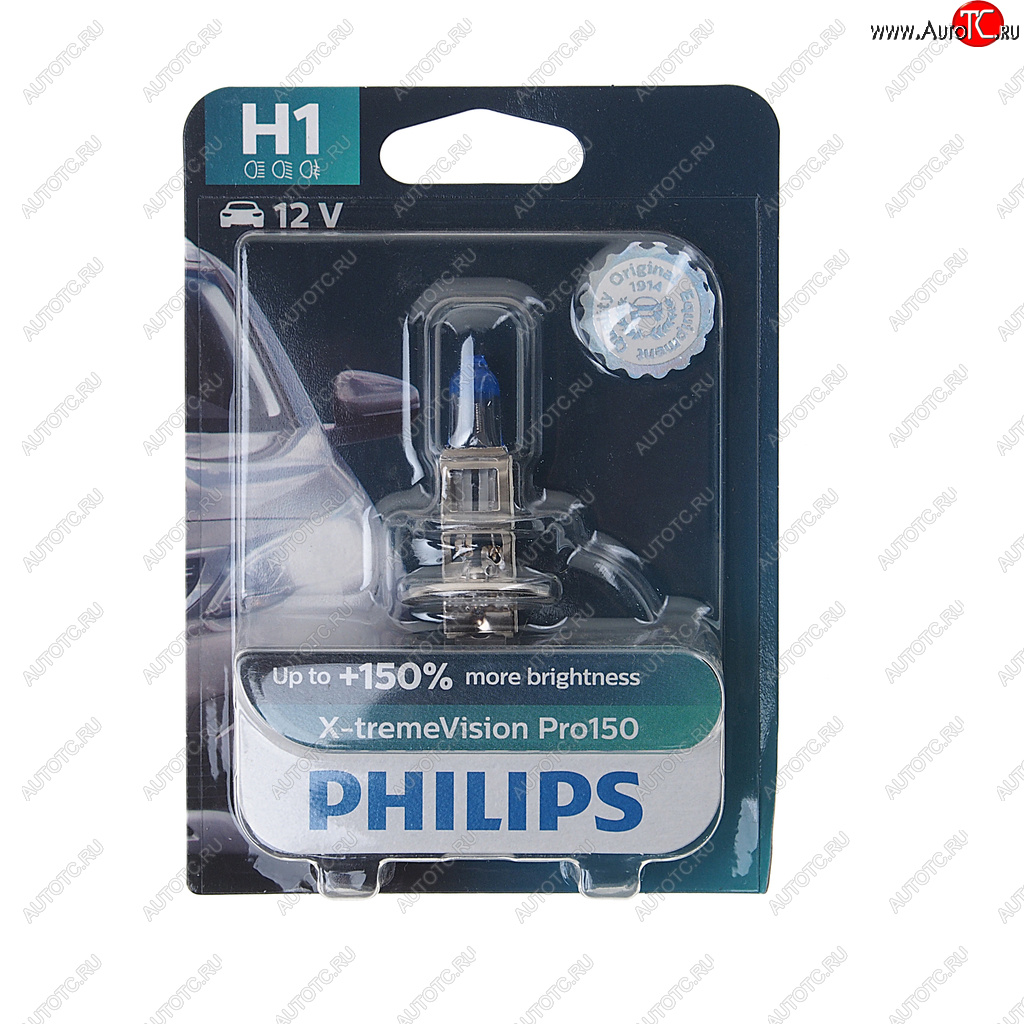 1 229 р. Лампа 12V H1 55W P14.5s +150% блистер (1шт.) X-Treme Vision Pro 150 PHILIPS PHILIPS 12258xvproбл  с доставкой в г. Кемерово