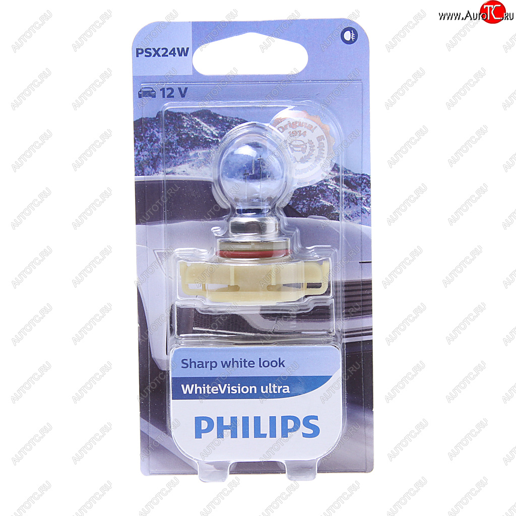 2 899 р. Лампа 12V PSX24W PG20-7 блистер (1шт.) 3300K White Vision Ultra PHILIPS PHILIPS 12276wvuбл  с доставкой в г. Кемерово