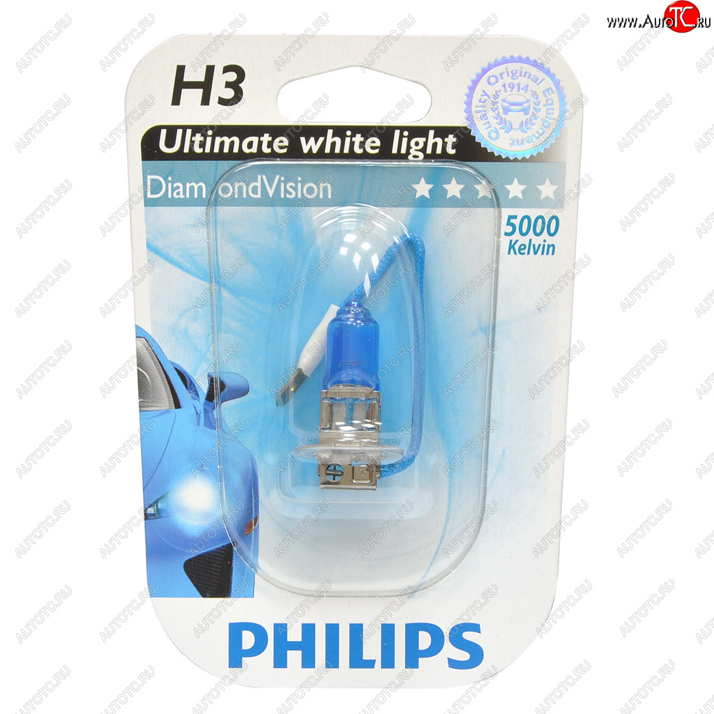1 139 р. Лампа 12V H3 55W PK22s 5000K блистер (1шт.) Diamond Vision PHILIPS PHILIPS 12336dvb1  с доставкой в г. Кемерово