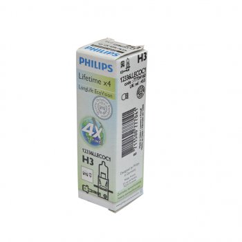 339 р. Лампа 12V H3 55W PK22s Long Life Eco Vision PHILIPS PHILIPS 12336llecoc1  с доставкой в г. Кемерово. Увеличить фотографию 1