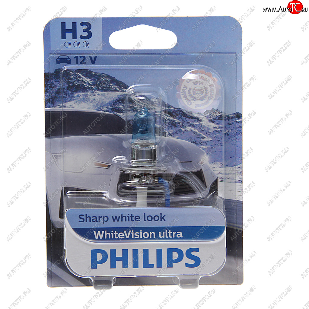1 139 р. Лампа 12V H3 55W РK22s блистер (1шт.) White Vision Ultra PHILIPS PHILIPS 12336wvuбл  с доставкой в г. Кемерово