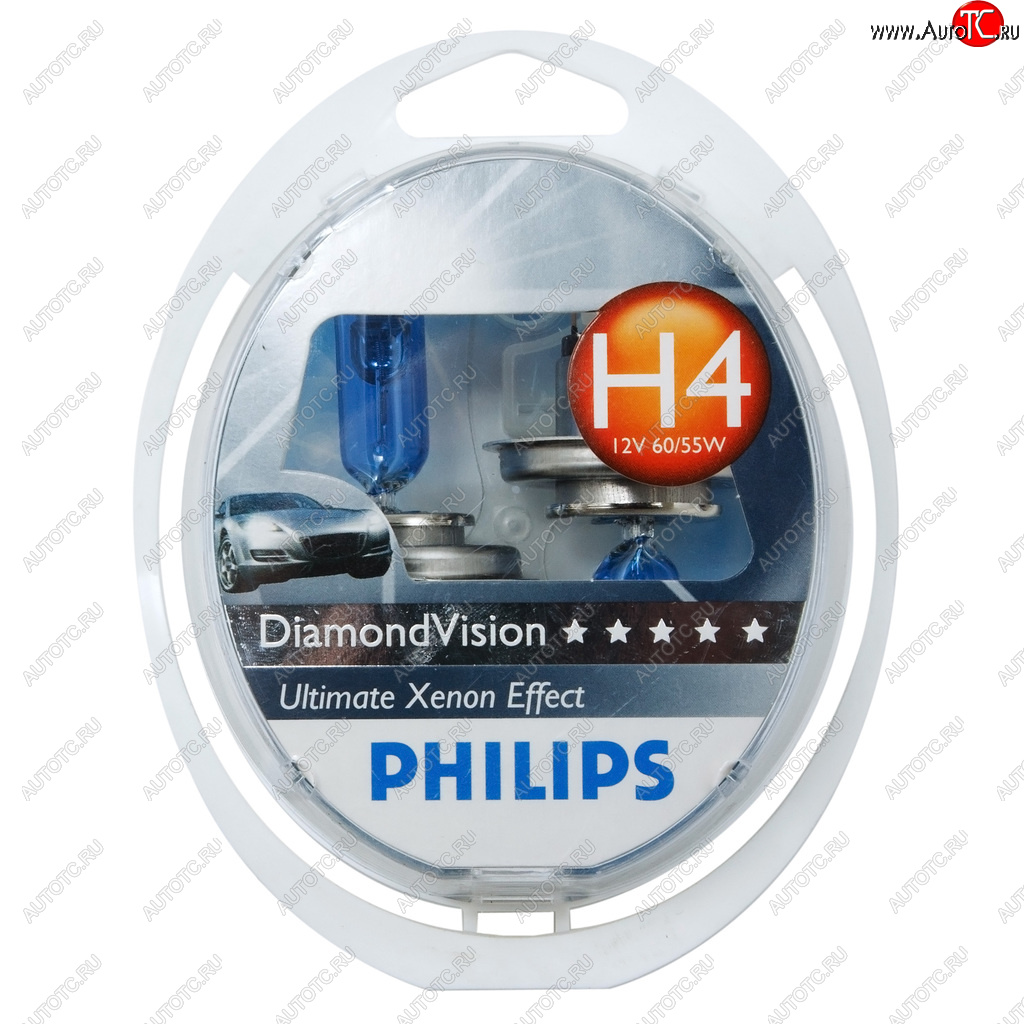 2 599 р. Лампа 12V H4 6055W P43t 5000K бокс (2шт.) Diamond Vision PHILIPS PHILIPS 12342dvs2  с доставкой в г. Кемерово